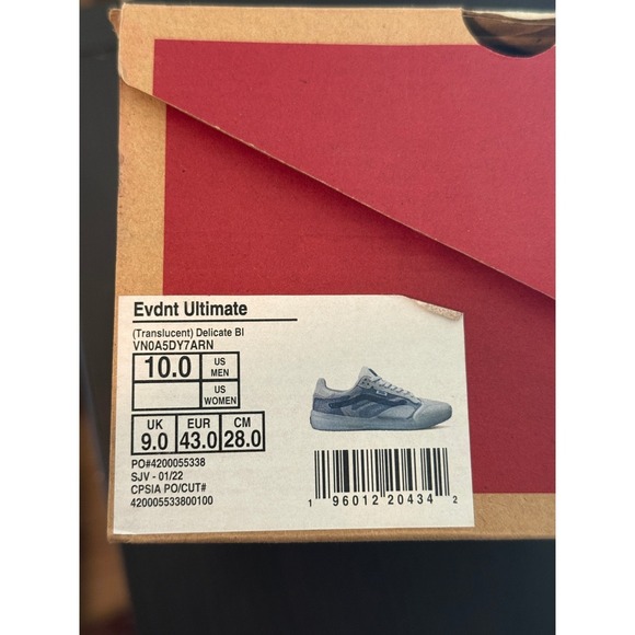 Vans Evident Ultimate Translucent Delicate Blue Athletic Skate Shoes Mens 10 - Picture 7 of 7